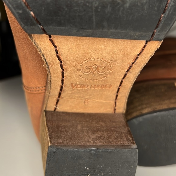 Johnston & Murphy Mid Calf Brown Leather Moto Style Pull On Harness Boots Size 8 - Picture 15 of 16